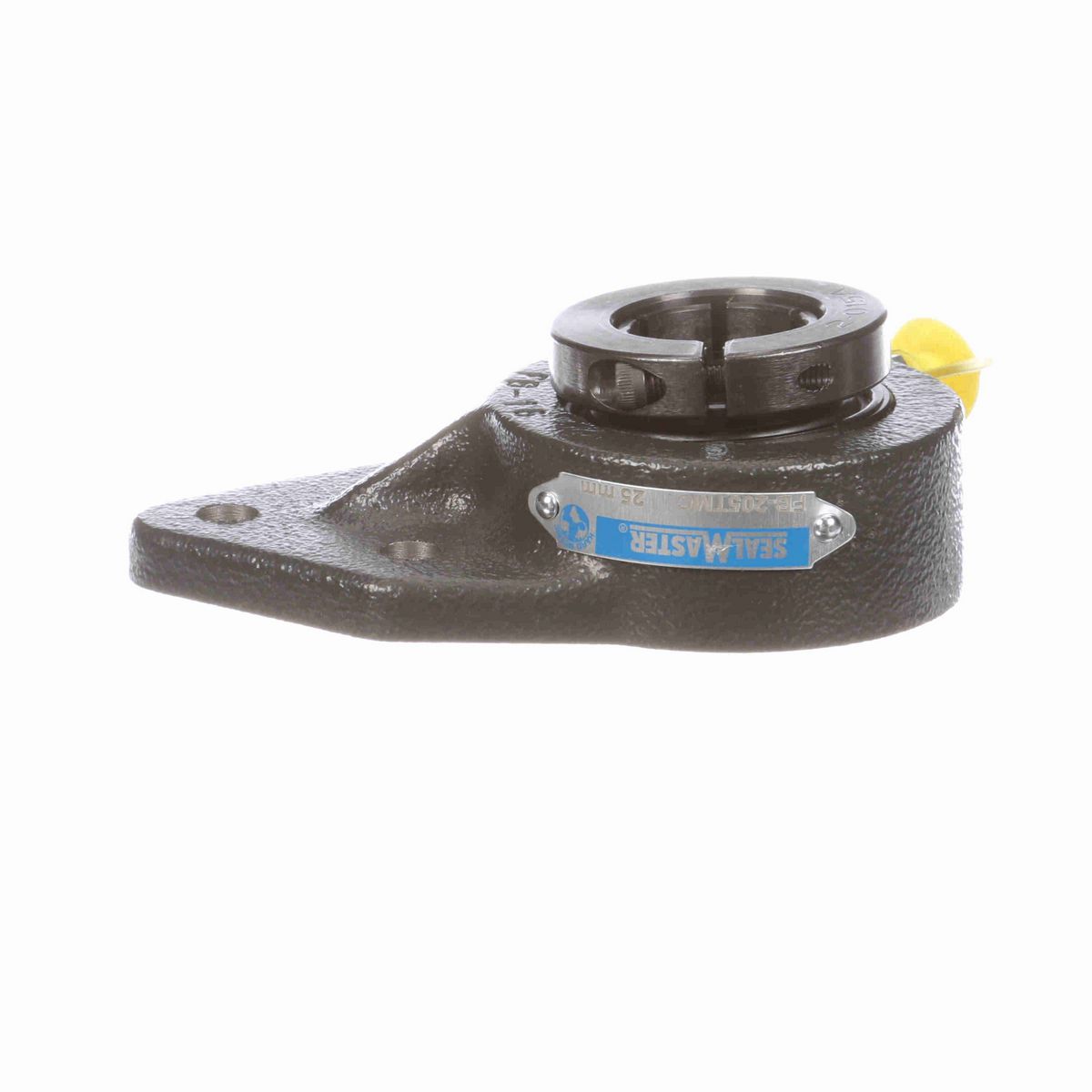Sealmaster Mounted Cast Iron Three Bolt Flange Bracket Ball Bearing - 52100 Bearing Steel, Black Oxided - Concentric Lock - FB-205TMC