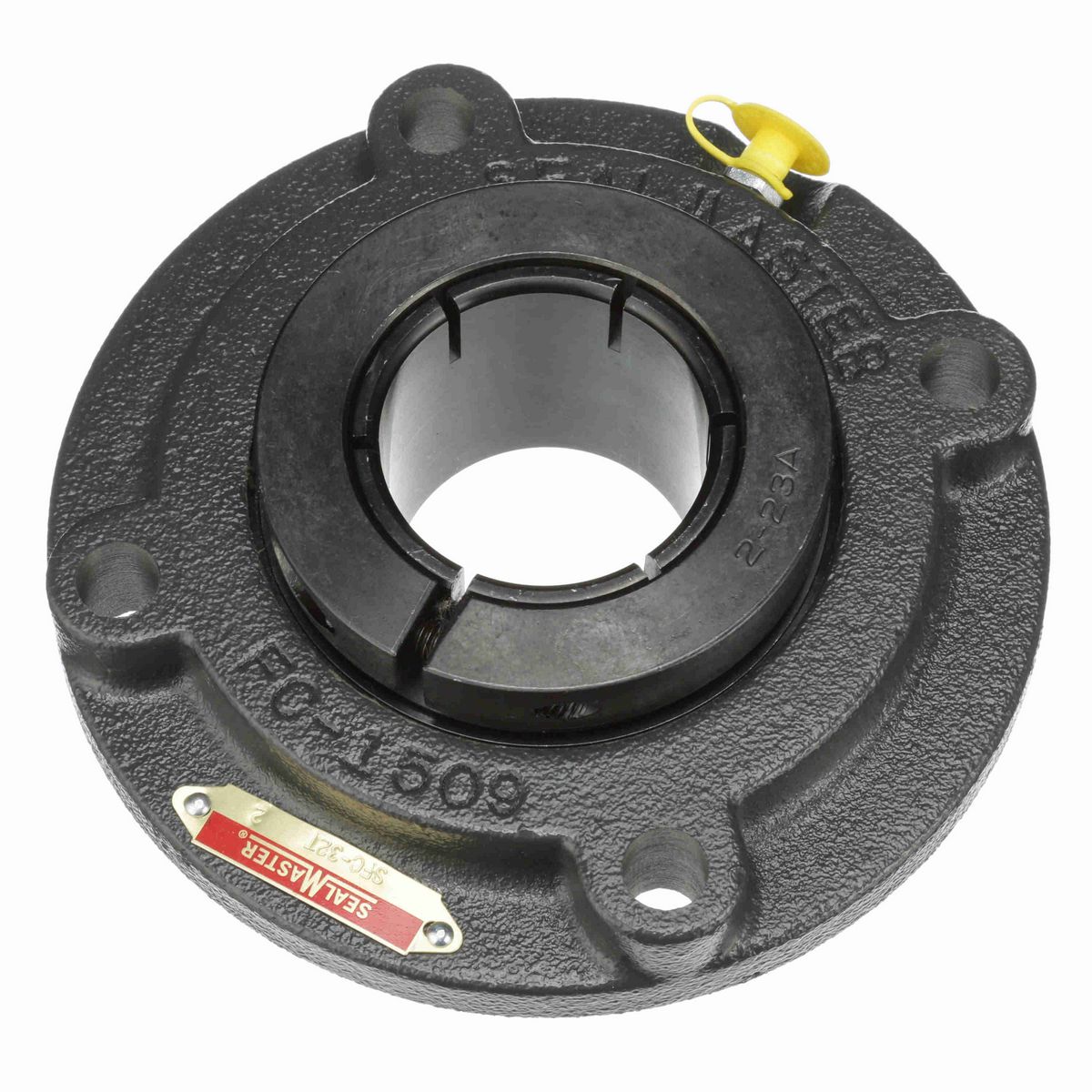Sealmaster Mounted Cast Iron Flange Cartridge Ball Bearing - 52100 Bearing Steel, Black Oxided - Concentric Lock - SFC-32T
