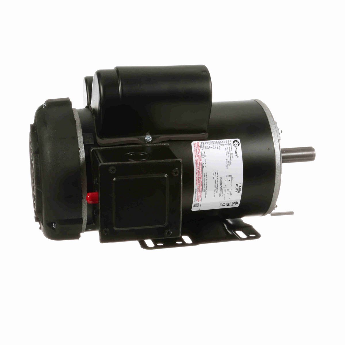 Century General Purpose Farm Duty Motor, 2.0 HP, 1 Ph, 60 Hz, 230 V, 1800 RPM, 56HZ Frame, TEFC - C319V1