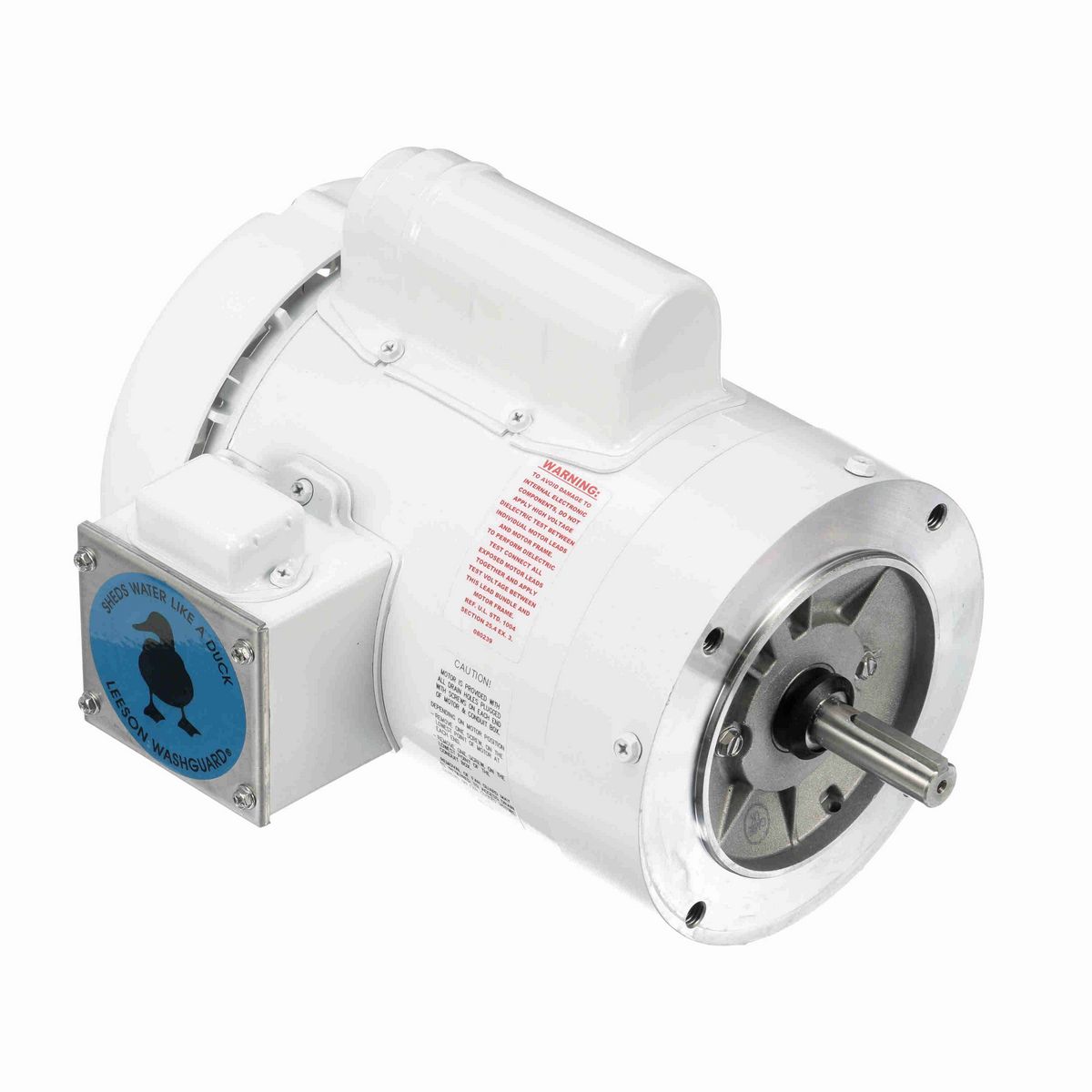 LEESON White Duck™ General Purpose Motor, 1 HP, 1 Ph, 60 Hz, 115/230 V, 1800 RPM, 56C Frame, TEFC - 114317.00