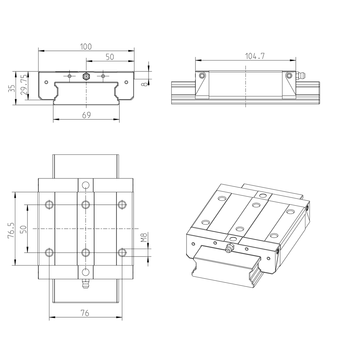 Шариковая каретка устойчивая к коррозии с покрытием Resist CR Bosch Rexroth KWD-025-CNS-C0-H-1 [R167229372]