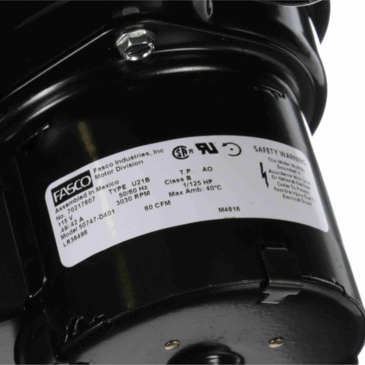 FASCO Round Outlet Shaded Pole Centrifugal Blower, 115 Volts, Flange: Yes - 50747-D401