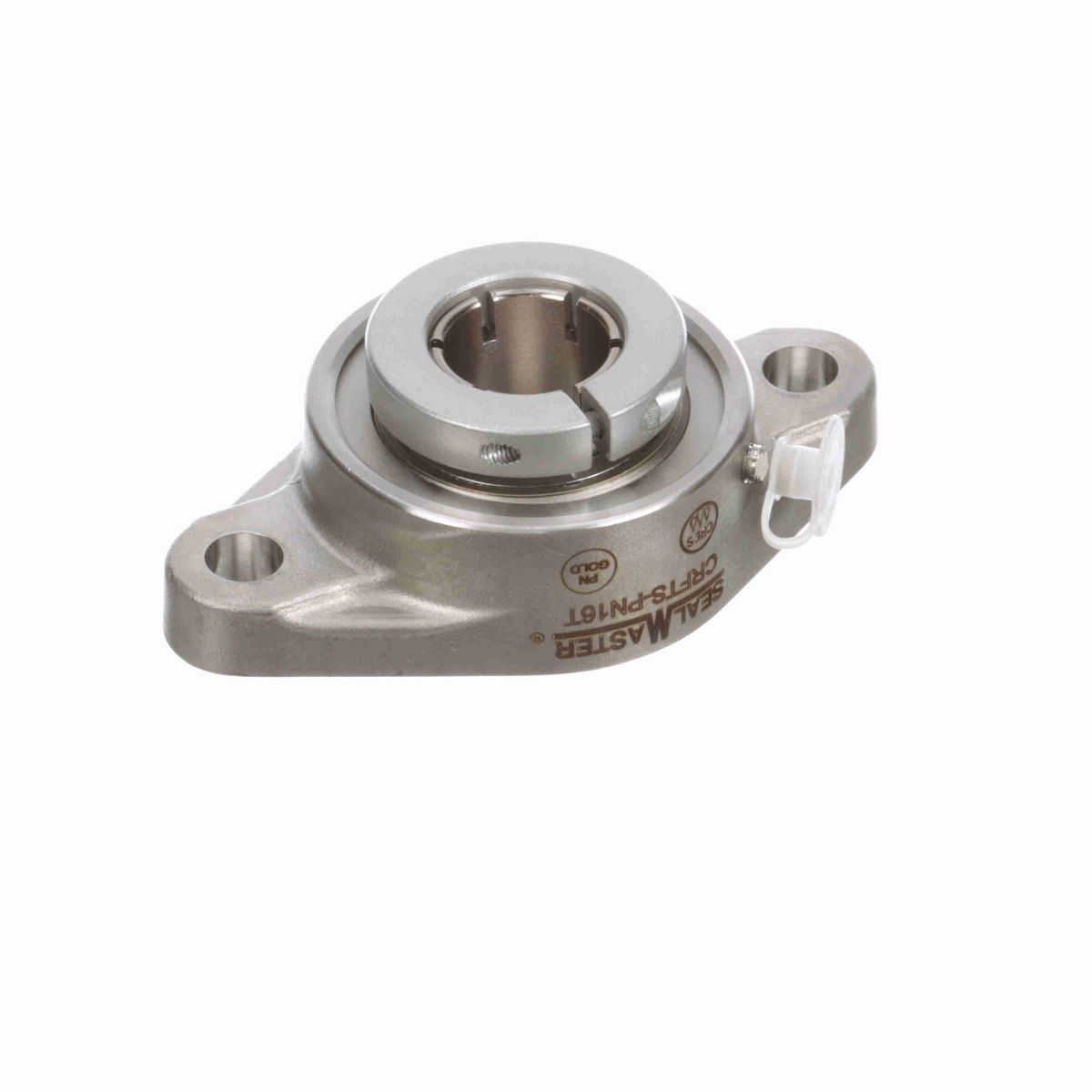 Sealmaster Mounted Stainless Steel Two Bolt Flange Ball Bearing - 52100 Bearing Steel, Phosphorus Nickel Coated - Concentric Lock - Corrosion Resistant - CRFTS-PN16T