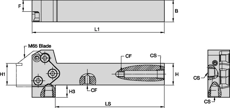 Grooving, and Cut-Off - Square Shank Kennametal Beyond Evolution - Modular Toolholder - Through Coolant - Metric [5979746]