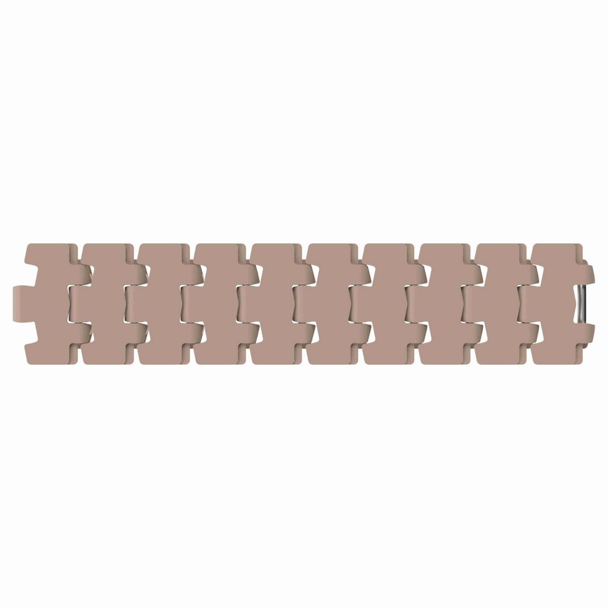 Rexnord 879TAB BO Side-flexing Solid Top Tight Radius, Material: Tan Low Friction, Width: 3.25in, Pitch: 1.5in - L0879605412