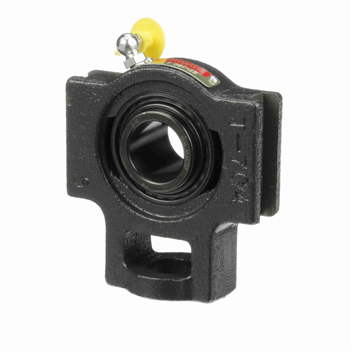 Sealmaster Mounted Cast Iron Wide Slot Take Up Ball Bearing - 52100 Bearing Steel, Black Oxided - Setscrew Lock - ST-16C