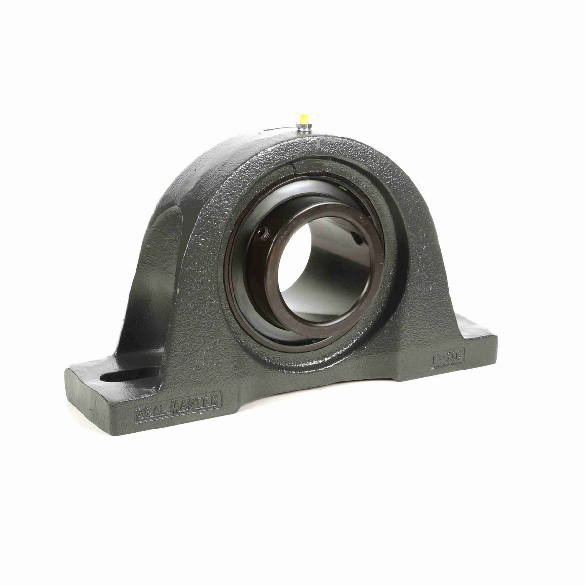 Sealmaster Mounted Cast Iron Two Bolt Pillow Block Ball Bearing - 52100 Bearing Steel, Black Oxided - Setscrew Lock - MP-63C