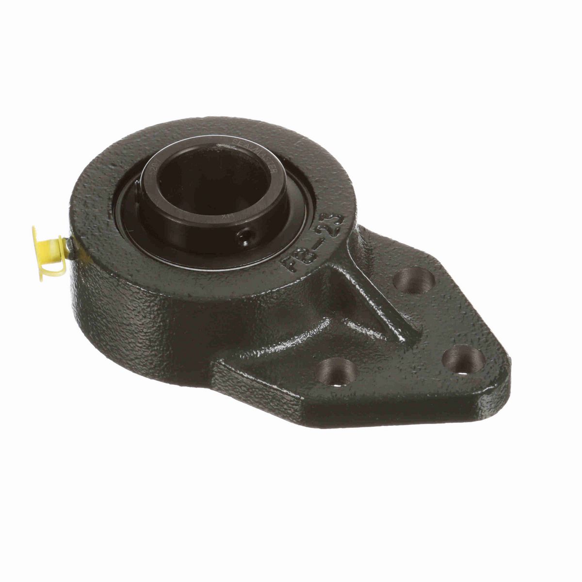 Sealmaster Mounted Cast Iron Three Bolt Flange Bracket Ball Bearing - 52100 Bearing Steel, Black Oxided - Setscrew Lock - FB-207