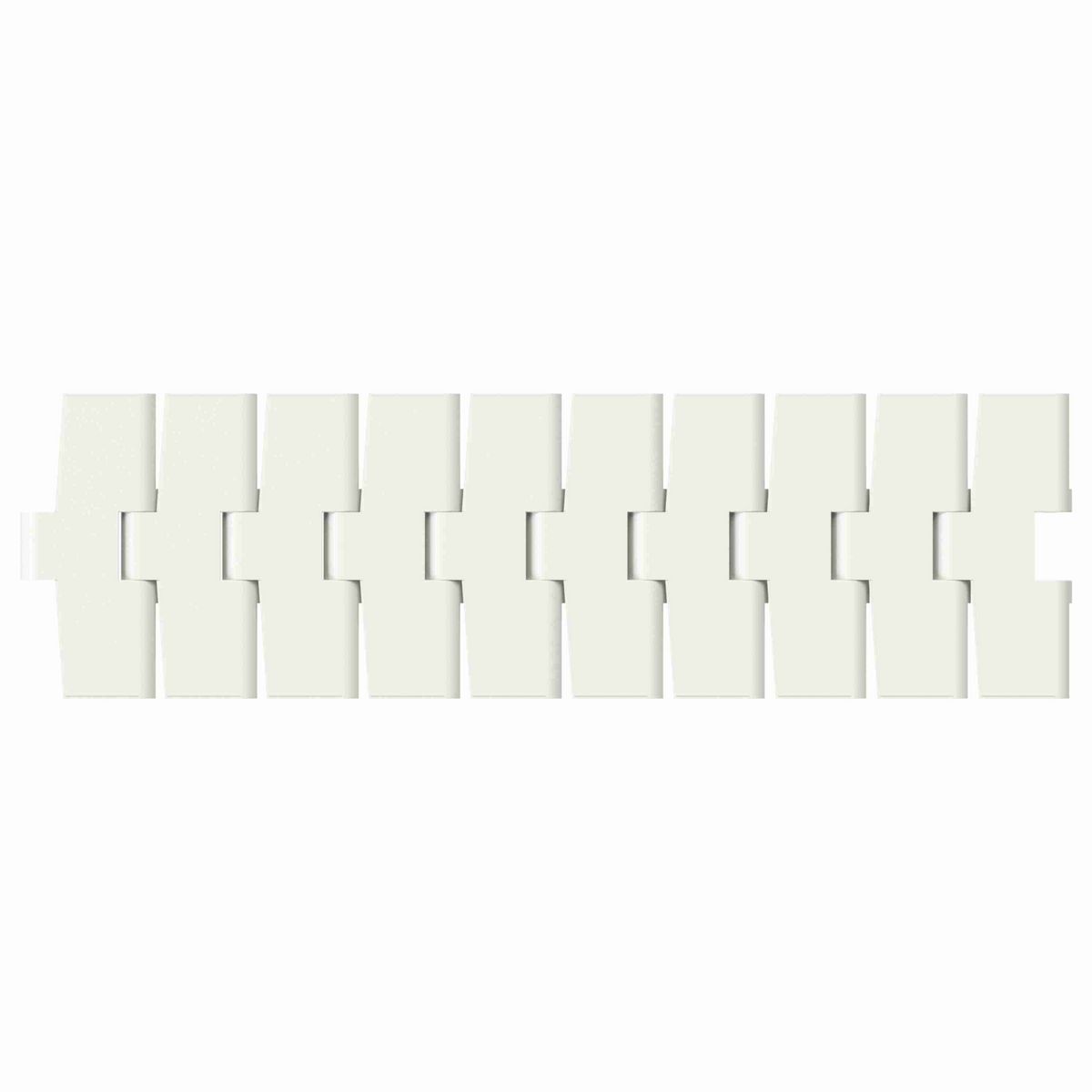 Rexnord 879TAB Side-flexing Solid Top, Material: Chemical Resistant (White), Width: 4.5in, Pitch: 1.5in - 81408502