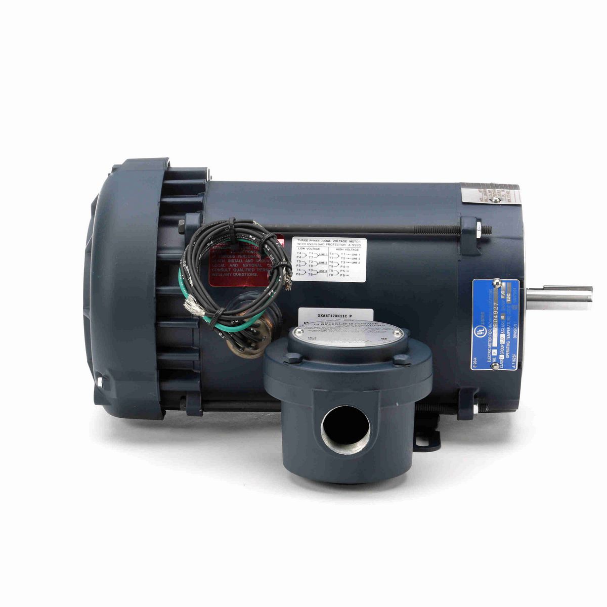 LEESON Explosion Proof Motor, 0.75 & 0.50 HP, 3 Ph, 60 & 50 Hz, 208-230/460 & 190/380 V, 1800 & 1500 RPM, 56C Frame, EPFC - 114630.00