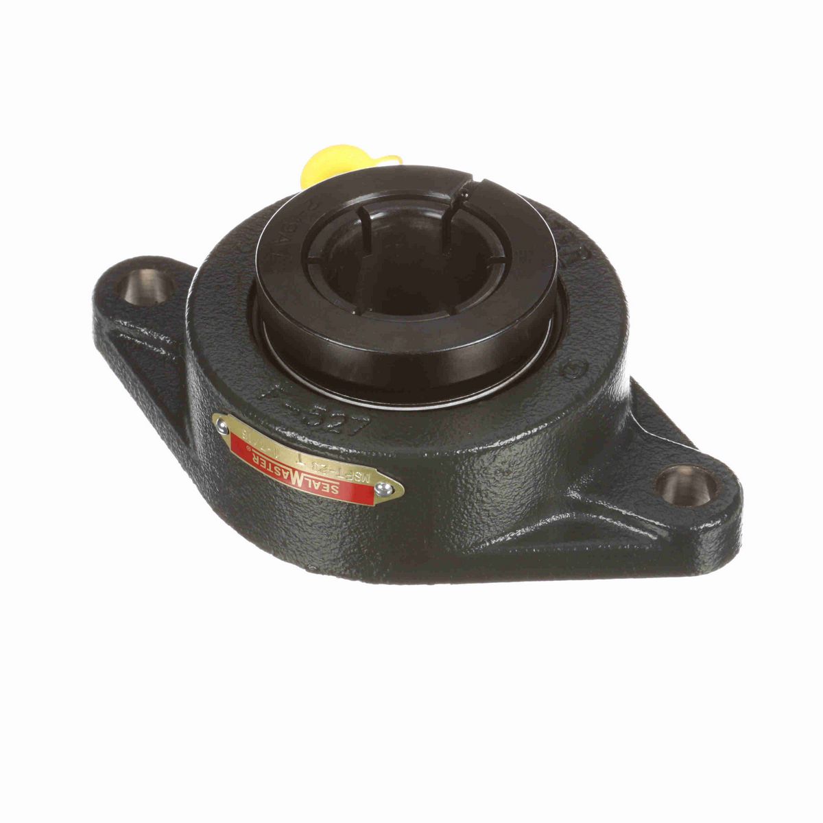 Sealmaster Mounted Cast Iron Two Bolt Flange Ball Bearing - 52100 Bearing Steel, Black Oxided - Concentric Lock - MSFT-23T