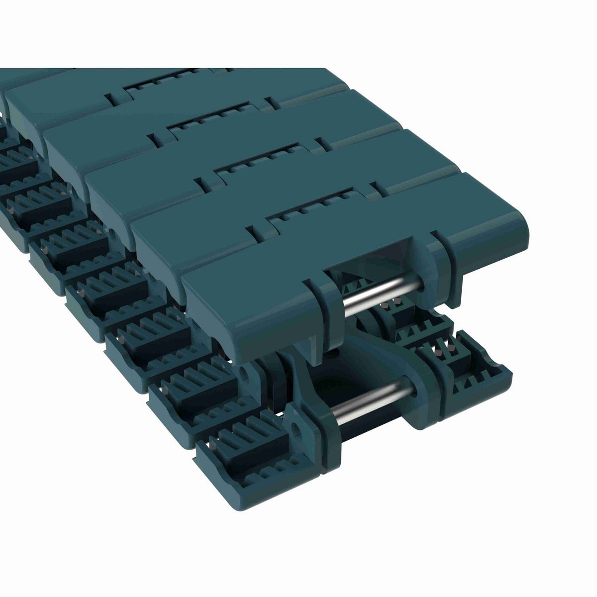 Rexnord 1040FTM Side-flexing Solid Top, Material: Green Low Friction Acetal, Width: 3.3in, Pitch: 1in - 10604555