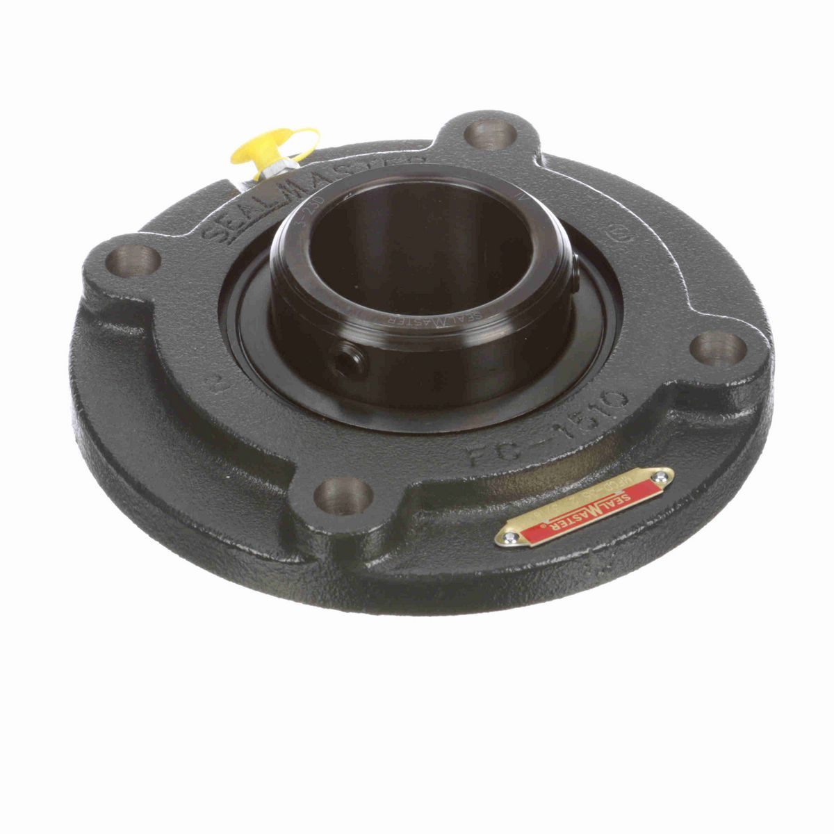 Sealmaster Mounted Cast Iron Flange Cartridge Ball Bearing - 52100 Bearing Steel, Black Oxided - Double Setscrew Lock - MFCD-35