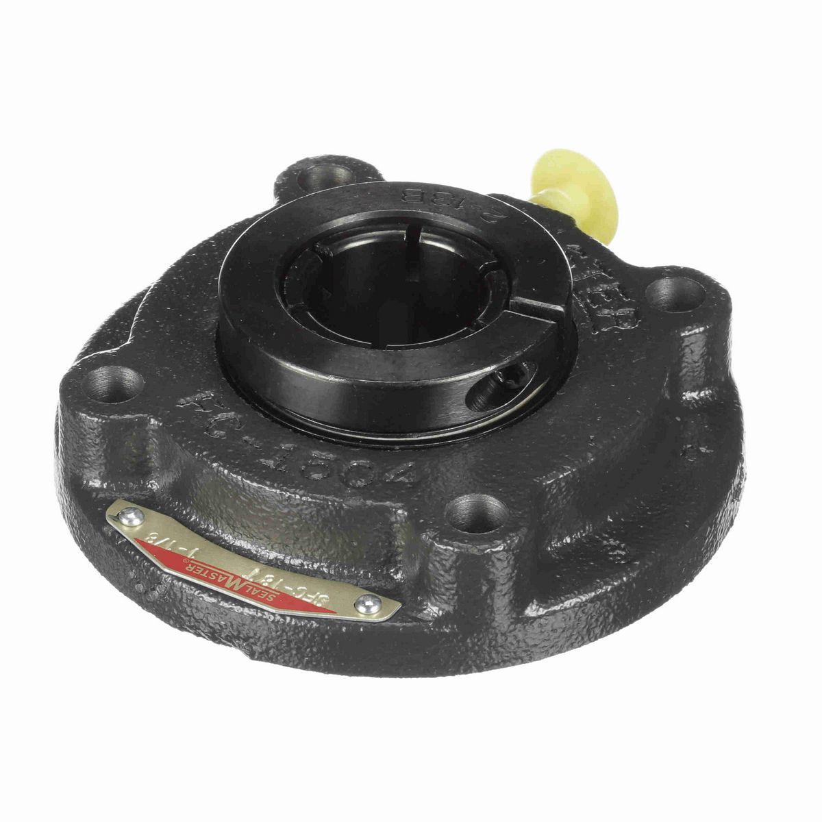 Sealmaster Mounted Cast Iron Flange Cartridge Ball Bearing - 52100 Bearing Steel, Black Oxided - Concentric Lock - SFC-18T