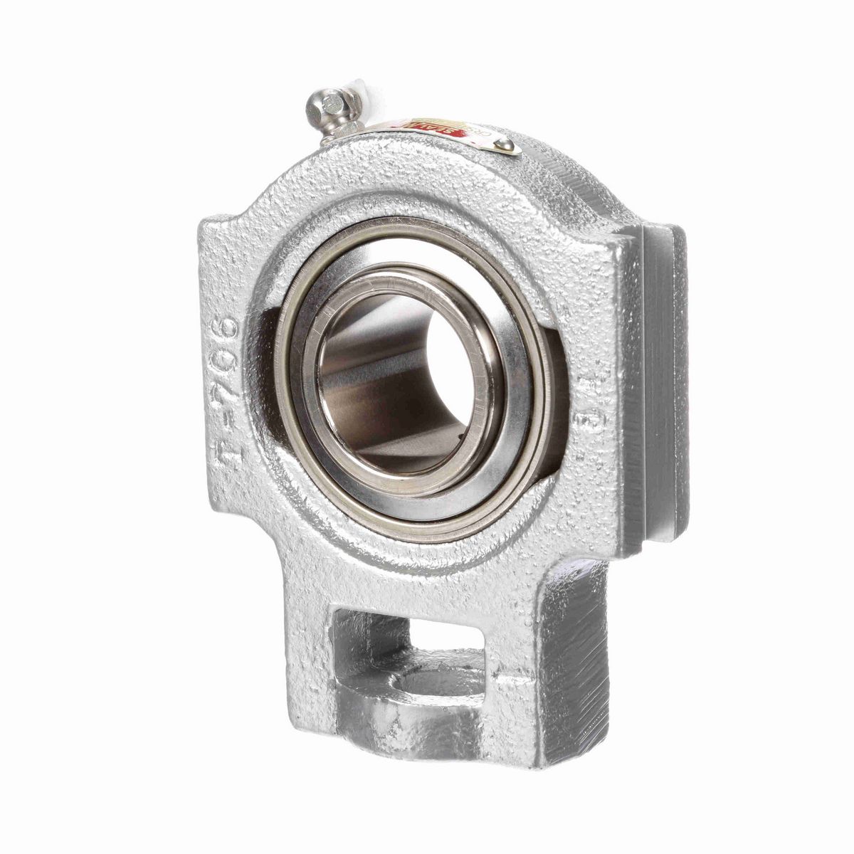 Sealmaster Mounted Flouropolymer Coated Cast Iron Wide Slot Take Up Ball Bearing - 52100 Bearing Steel, Phosphorus Nickel Coated - Setscrew Lock - Corrosion Resistant - CRSTF-PN23