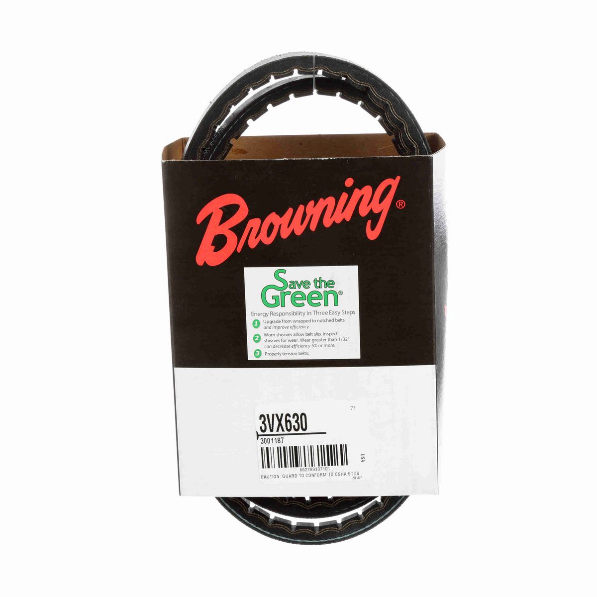 Browning EPDM Notched Belt 98% Efficient - 3VX630