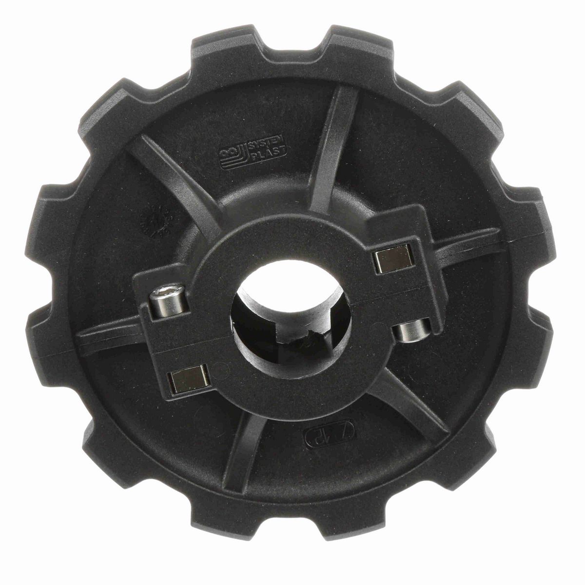 System Plast 880 Series Split Molded Sprocket with 12 Teeth, a 1-1/2in Round Shaft-Ready Bore and Setscrew - 880-12R1.5-DS-SS