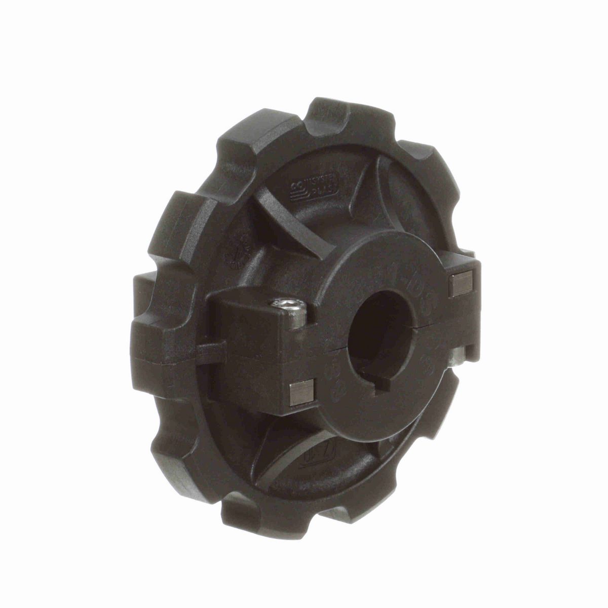 System Plast 880 Series Split Molded Sprocket with 10 Teeth, a 1in Round Shaft-Ready Bore and Setscrew - 880-10R1-DS-SS