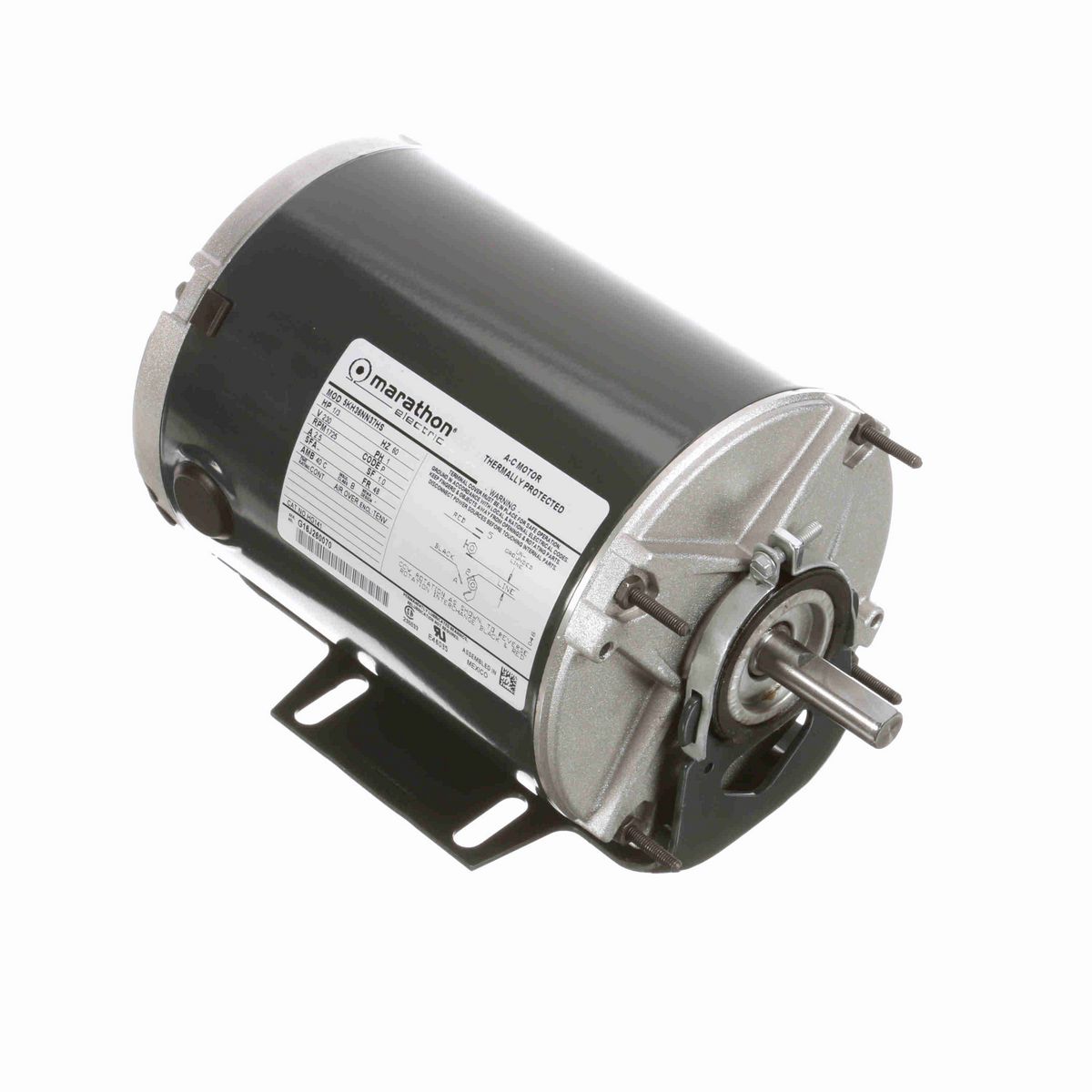 LEESON General Purpose Farm Duty Motor, 0.33 HP, 1 Ph, 60 Hz, 230 V, 1800 RPM, 48 Frame, TENV - HG141