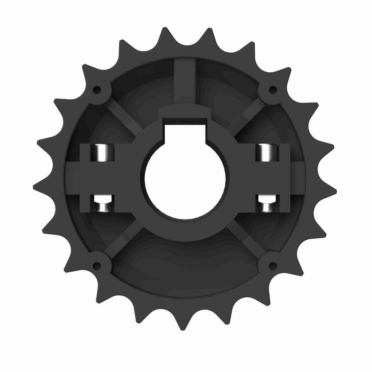 Rexnord 820 Series Split Molded Nylon Sprocket and a 21 Teeth with 1in Round Shaft-Ready Bore with Keyway & Setscrew - 614-38-15
