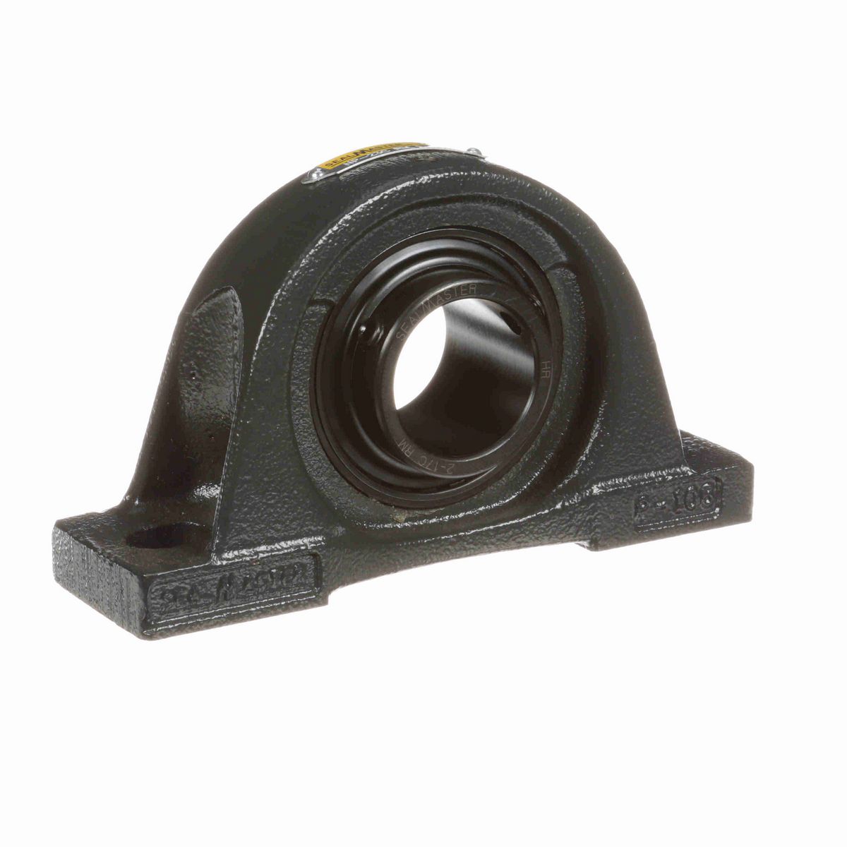 Sealmaster Mounted Cast Iron Two Bolt Pillow Block Ball Bearing - 52100 Bearing Steel, Black Oxided - Setscrew Lock - Reduced Maintenance - Lubed for Life - NP-23C RM