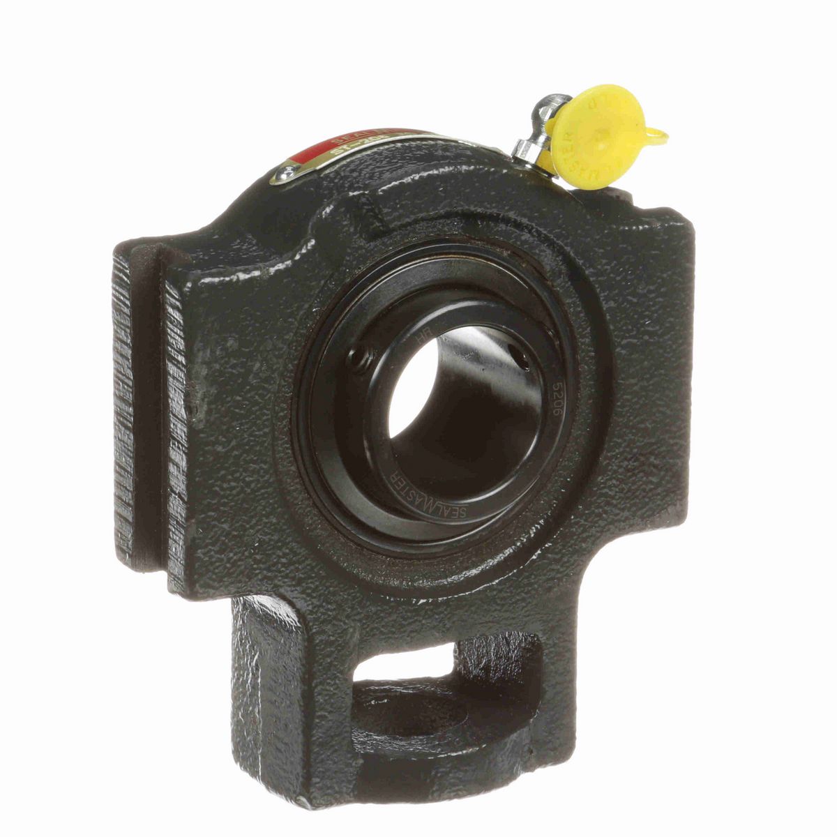 Sealmaster Mounted Cast Iron Wide Slot Take Up Ball Bearing - 52100 Bearing Steel, Black Oxided - Setscrew Lock - ST-206
