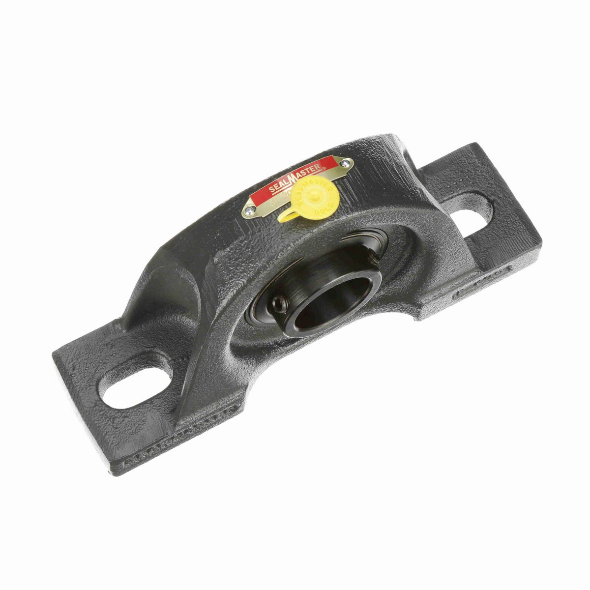 Sealmaster Mounted Cast Iron Two Bolt Pillow Block Ball Bearing - 52100 Bearing Steel, Black Oxided - Setscrew Lock - SP-207
