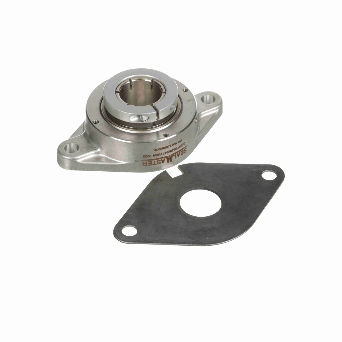 Sealmaster Mounted Stainless Steel Two Bolt Flange Ball Bearing - 52100 Bearing Steel, Phosphorus Nickel Coated - Concentric Lock - Corrosion Resistant - Reduced Maintenance - Lubed for Life - CRBFTS-PN24T RMW