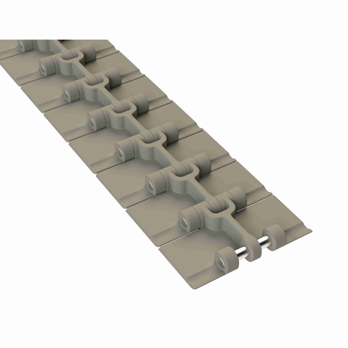 Rexnord 820 Straight Running Solid Top, Material: Extreme Chemical Resistant (Grey), Width: 3.25in, Pitch: 1.5in - 81428605