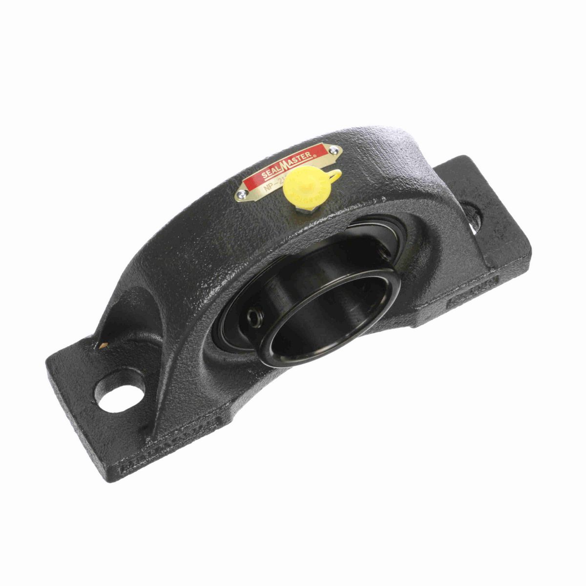 Sealmaster Mounted Cast Iron Two Bolt Pillow Block Ball Bearing - 52100 Bearing Steel, Black Oxided - Setscrew Lock - NP-211