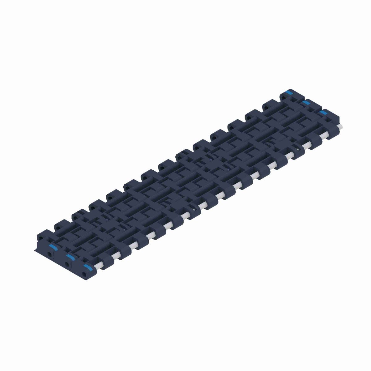 System Plast 2252FT Straight Running Solid Top, Material: NG evo (Gray Blue), Width: 18in, Pitch: 1in - NGE2252FT-K1800