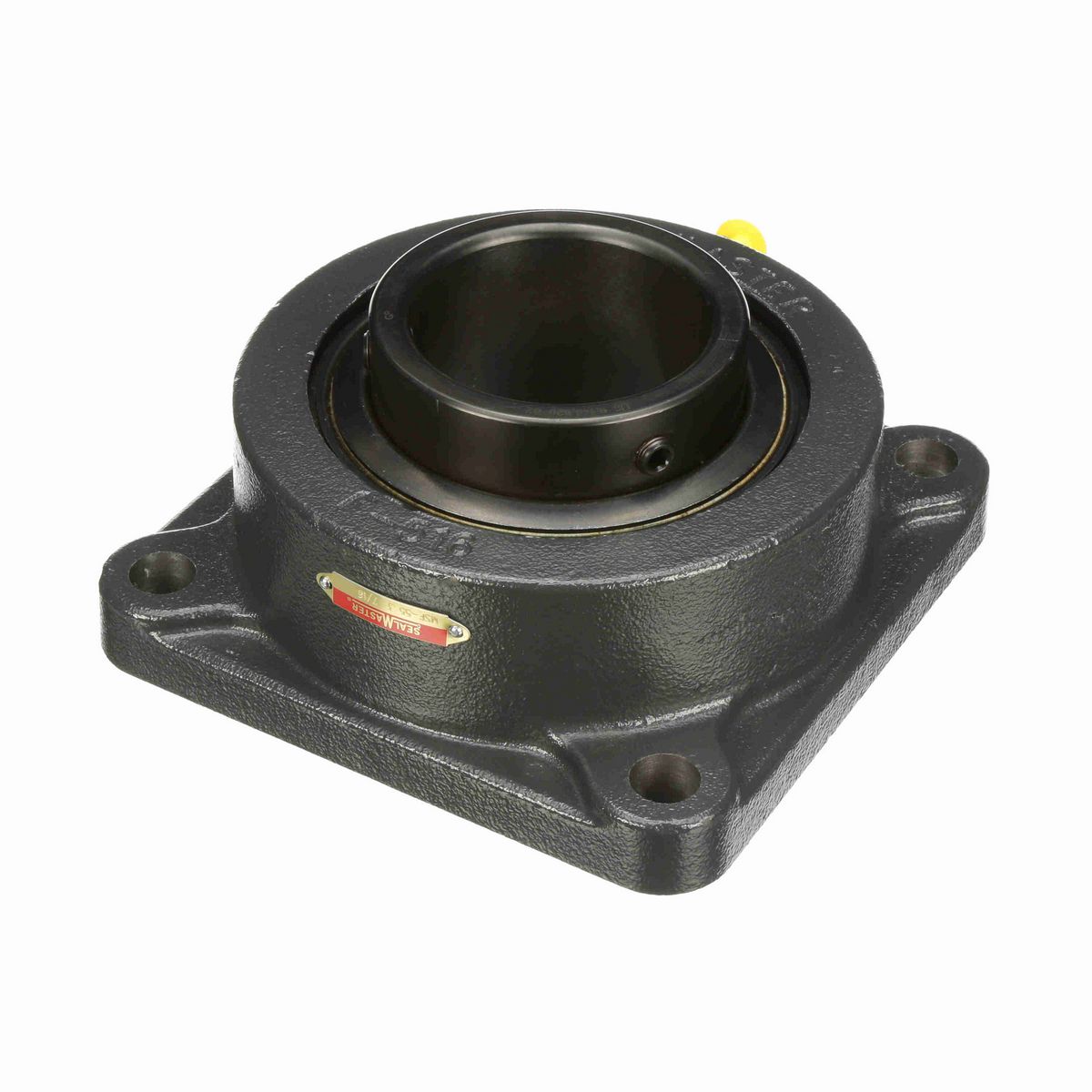 Sealmaster Mounted Cast Iron Four Bolt Flange Ball Bearing - 52100 Bearing Steel, Black Oxided - Setscrew Lock - MSF-55