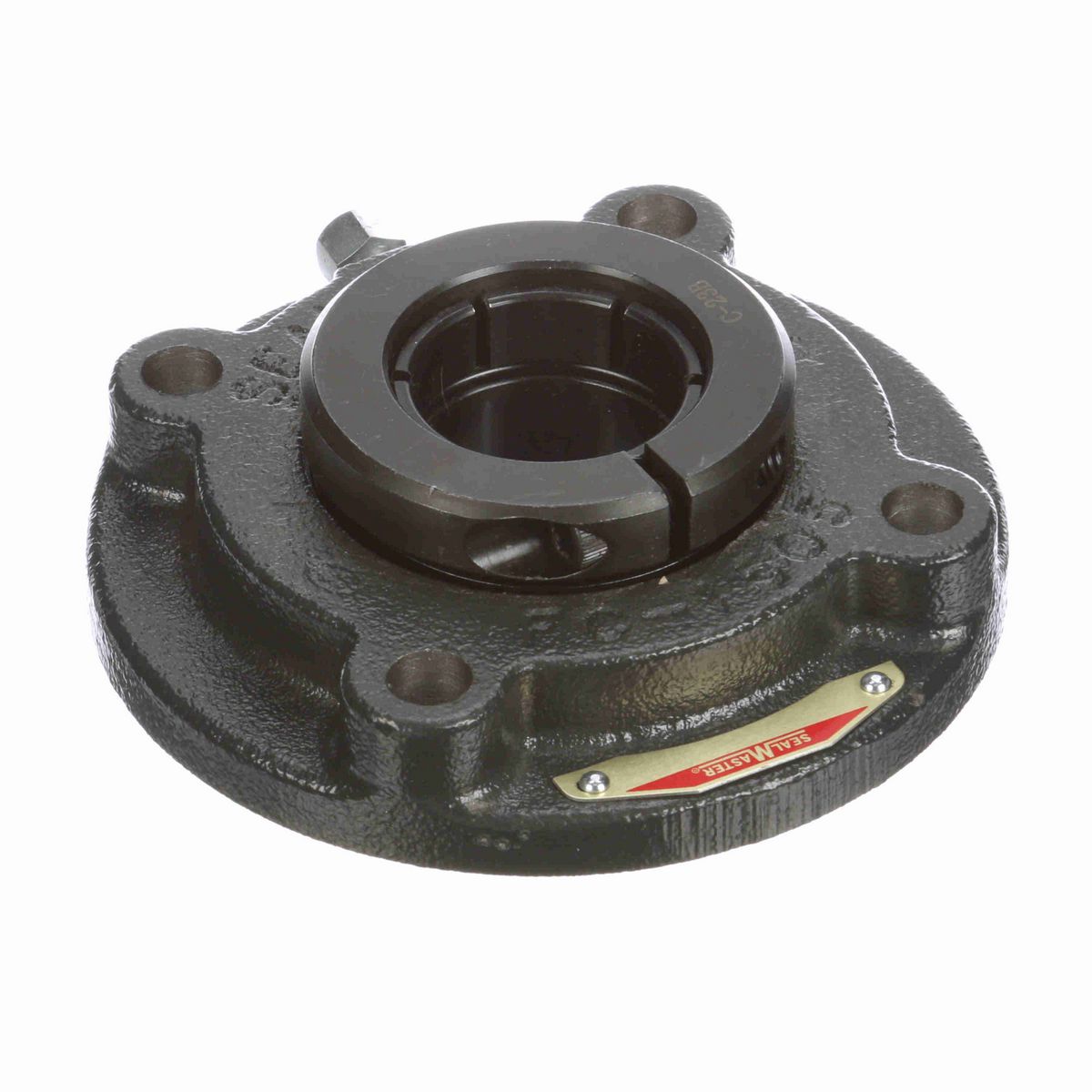 Sealmaster Mounted Cast Iron Flange Cartridge Ball Bearing - 52100 Bearing Steel, Black Oxided - Concentric Lock - Low Drag - SFC-24TX ALP