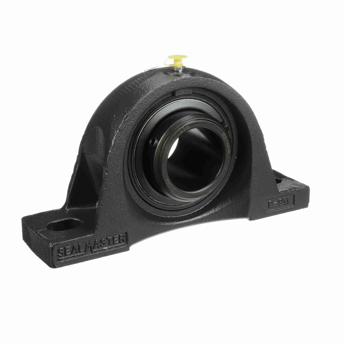 Sealmaster Mounted Cast Iron Two Bolt Pillow Block Ball Bearing - 52100 Bearing Steel, Black Oxided - Double Setscrew Lock - MSPD-39