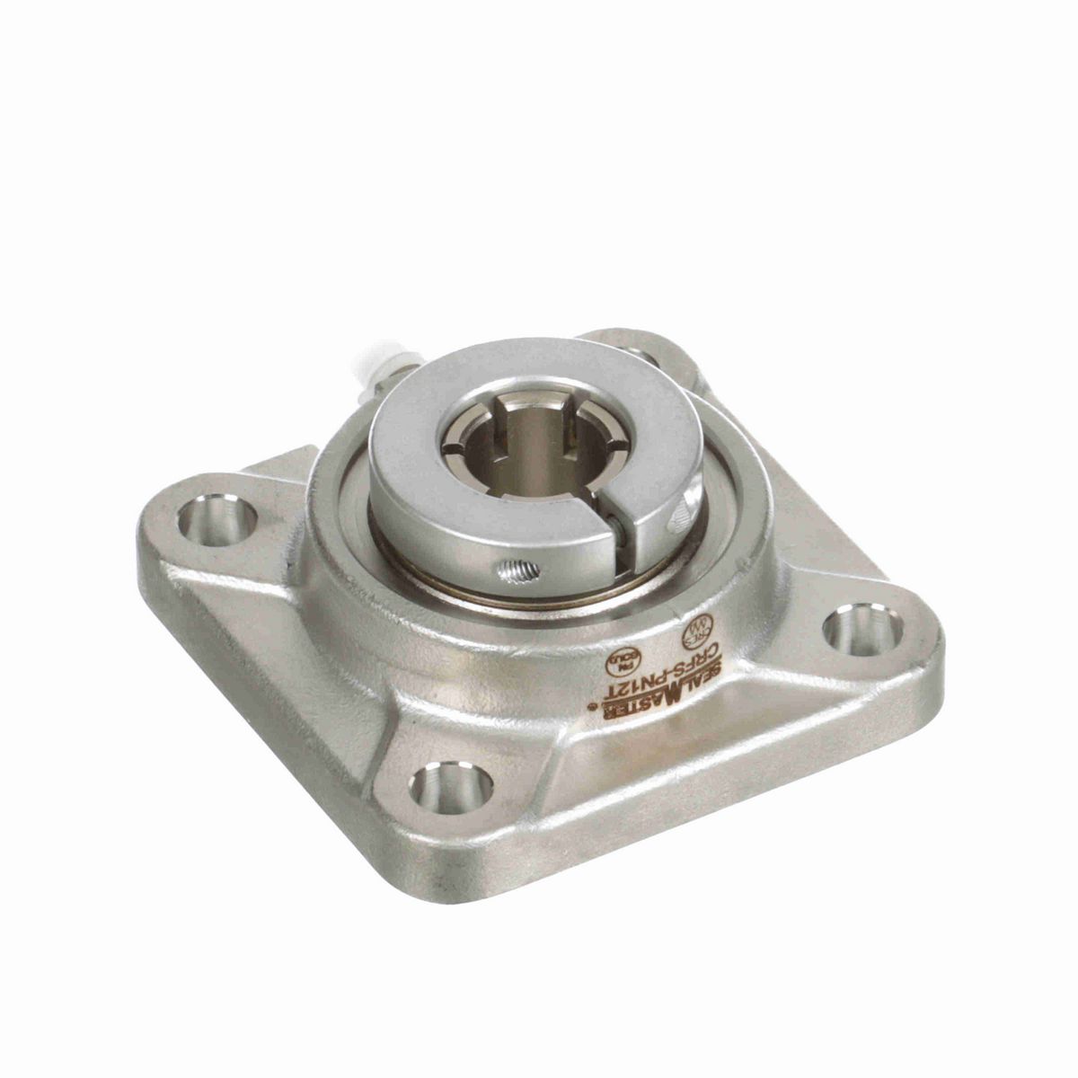Sealmaster Mounted Stainless Steel Four Bolt Flange Ball Bearing - 52100 Bearing Steel, Phosphorus Nickel Coated - Concentric Lock - Corrosion Resistant - CRFS-PN12T