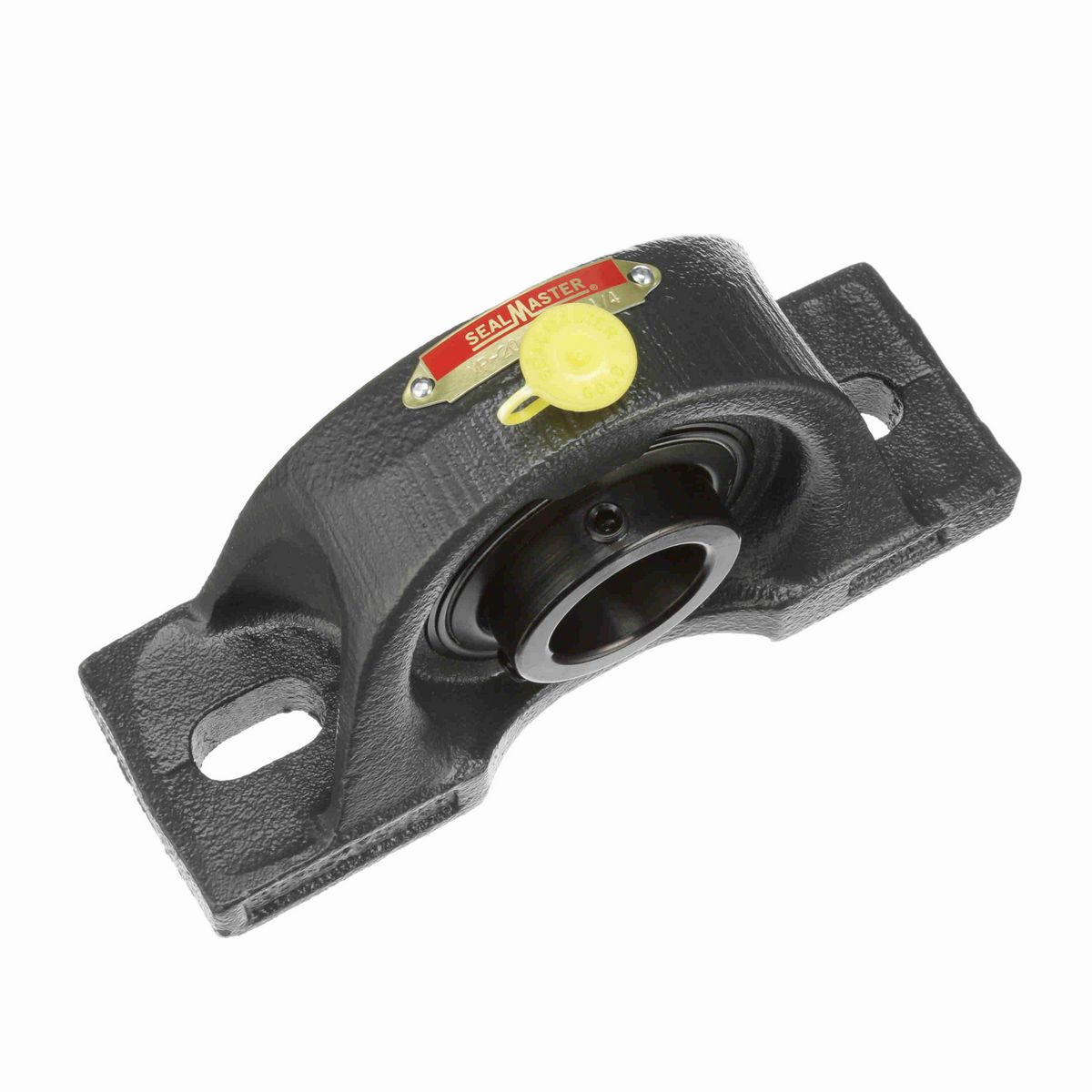 Sealmaster Mounted Cast Iron Two Bolt Pillow Block Ball Bearing - 52100 Bearing Steel, Black Oxided - Setscrew Lock - MP-20