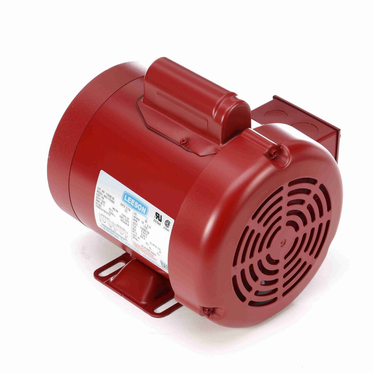 LEESON General Purpose Motor, 0.50 HP, 1 Ph, 60 Hz, 115/230 V, 1800 RPM, 56C Frame, TEFC - 116486.00