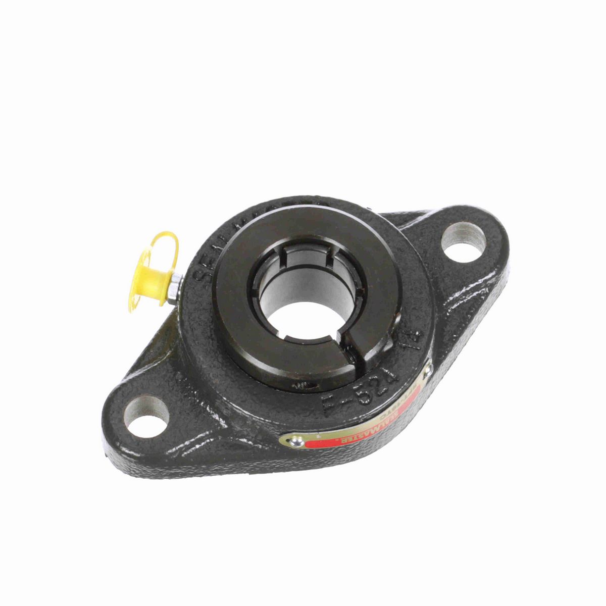 Sealmaster Mounted Cast Iron Two Bolt Flange Ball Bearing - 52100 Bearing Steel, Black Oxided - Concentric Lock - SFT-16TC