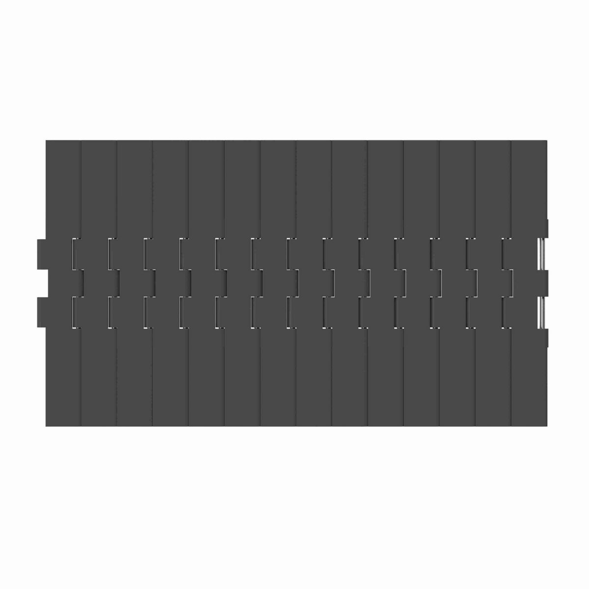 Rexnord 821 Straight Running Solid Top, Material: Black Anti-Static, Width: 12in, Pitch: 1.5in - 81414103