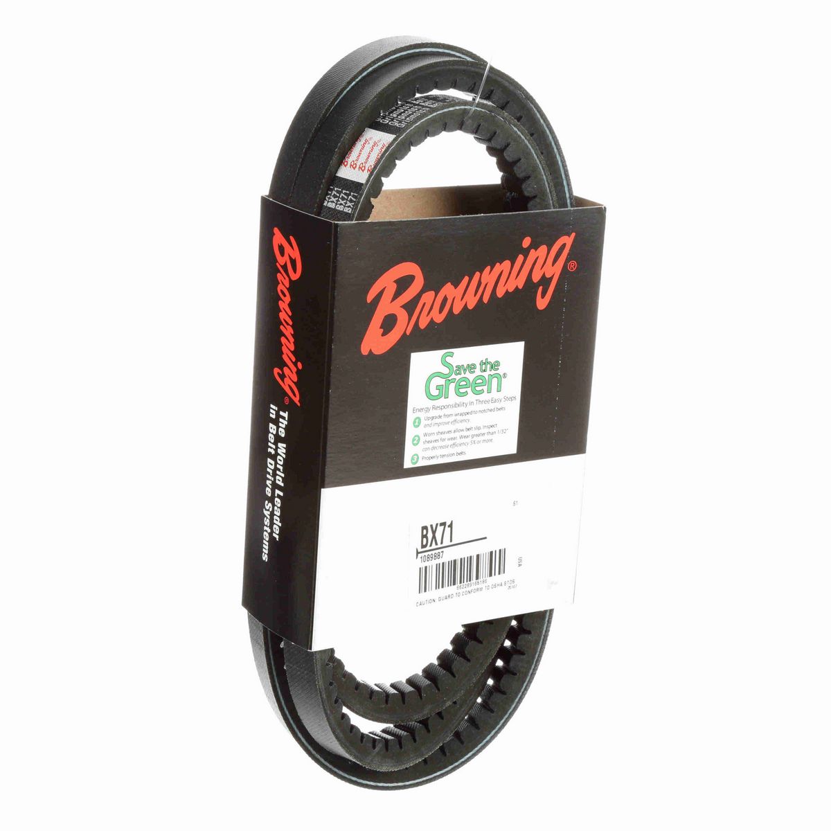 Browning EPDM Notched Belt 98% Efficient - BX71