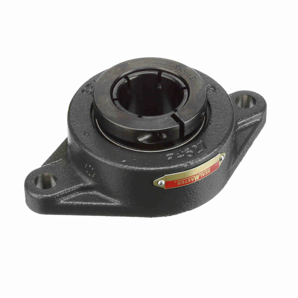 Sealmaster Mounted Cast Iron Two Bolt Flange Ball Bearing - 52100 Bearing Steel, Black Oxided - Concentric Lock - Reduced Maintenance - Lubed for Life - SFT-20T RM