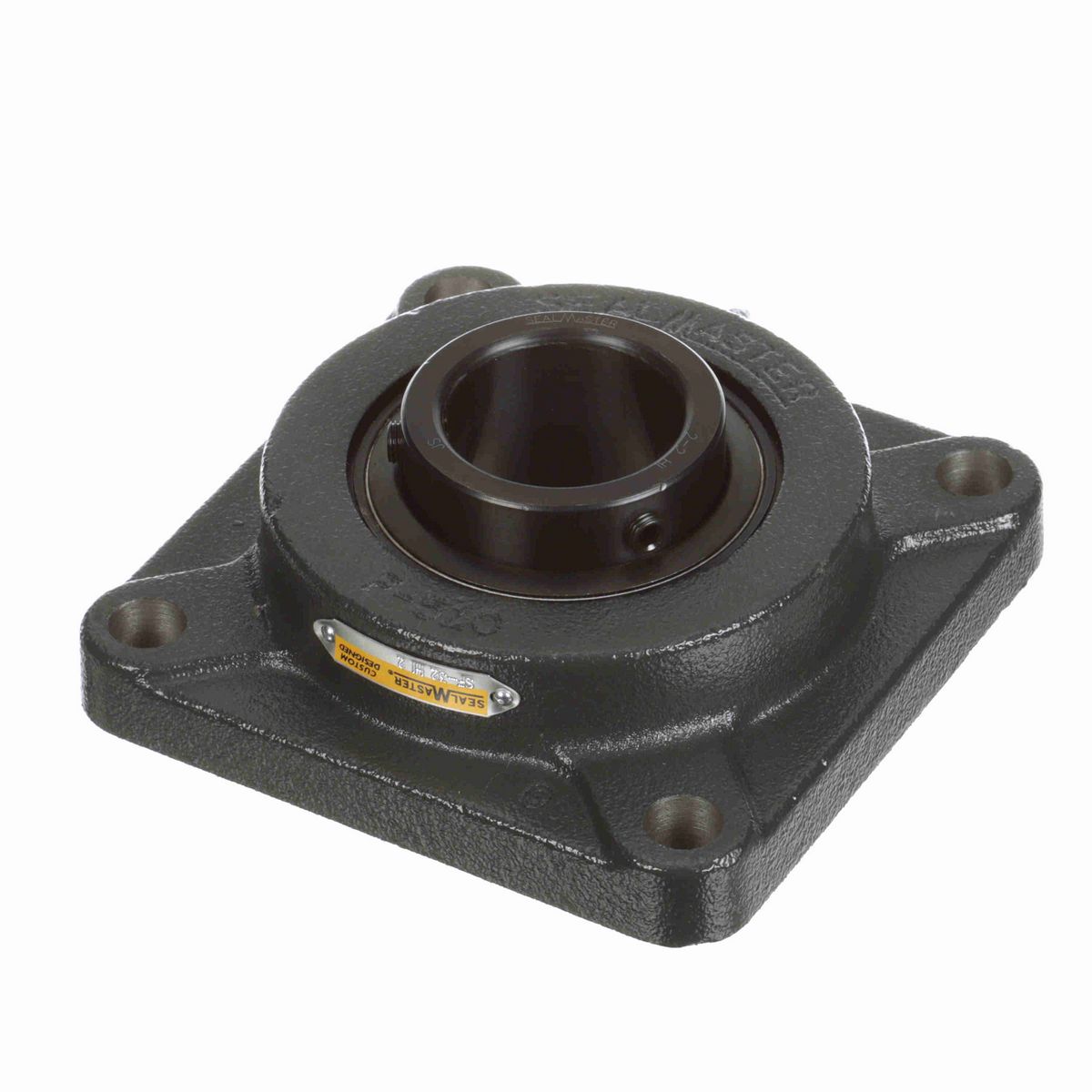 Sealmaster Mounted Cast Iron Four Bolt Flange Ball Bearing - 52100 Bearing Steel, Black Oxided - Setscrew Lock - High Temperature - SF-32 HI