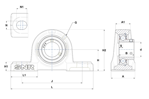 Фланцевый подшипниковый узел SNR USP207T20