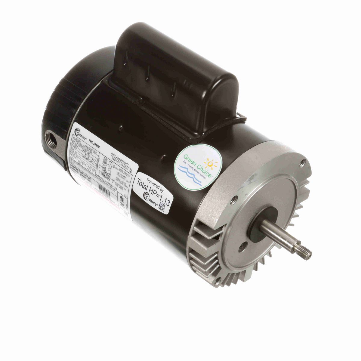 Century Pool Pump Motor, .75/.10 HP, 1 Ph, 60 Hz, 115 V, 3600 RPM, Y56J Frame, DP - B2973