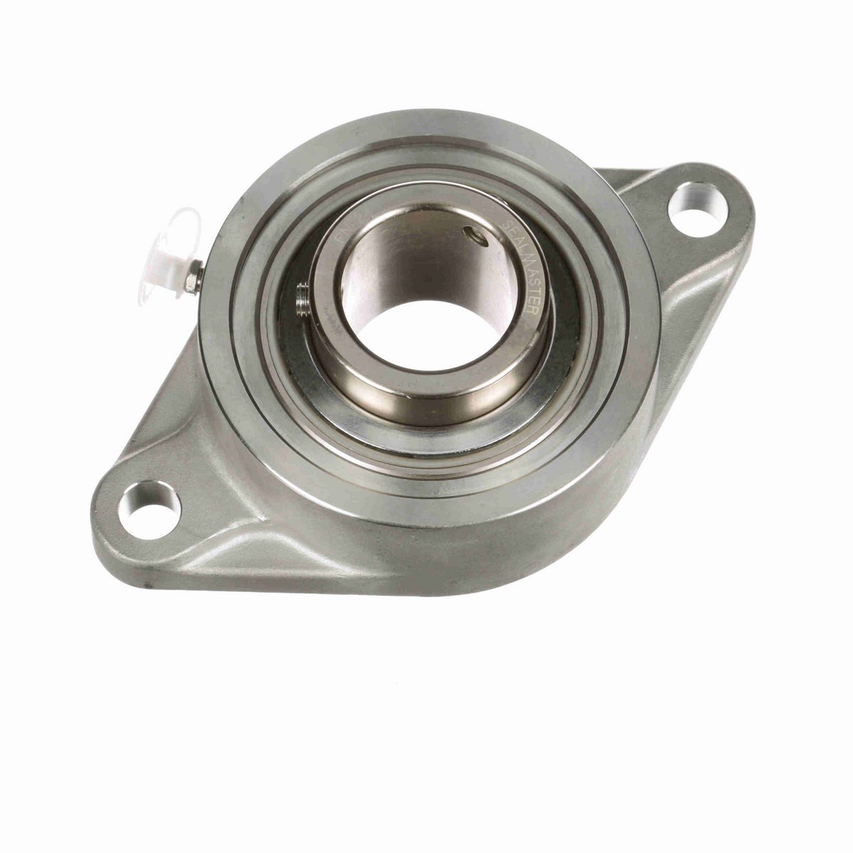 Sealmaster Mounted Stainless Steel Two Bolt Flange Ball Bearing - 52100 Bearing Steel, Phosphorus Nickel Coated - Setscrew Lock - Corrosion Resistant - CRFTS-PN24