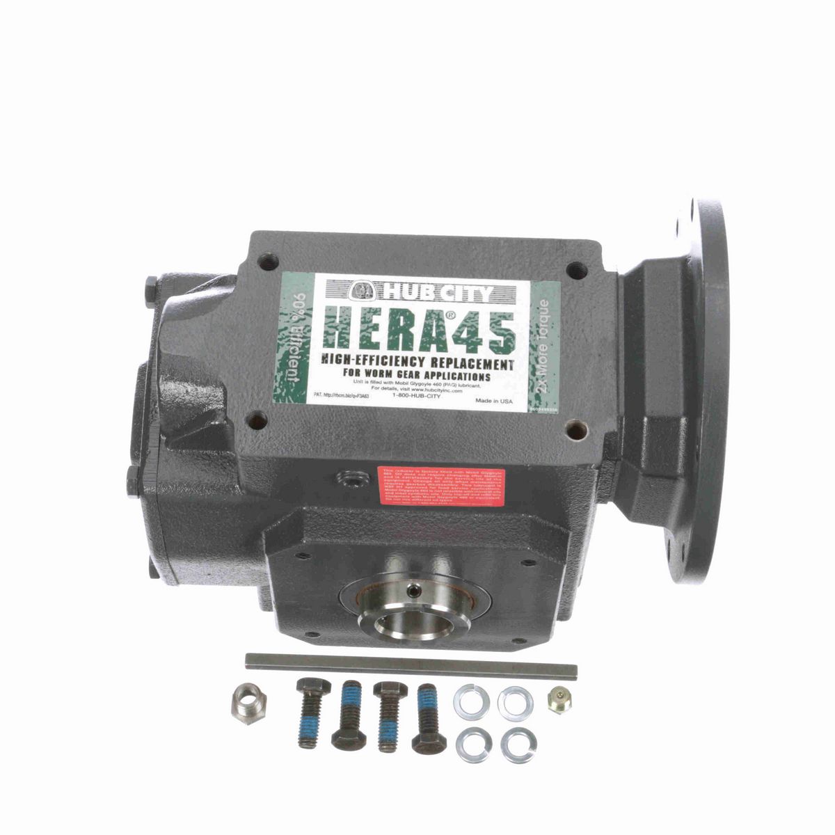 Hub City HERA Gear Reducer HERA Cast Iron Helical-Hypoid Reducer - HERA45ES 15.60 56C 1.250