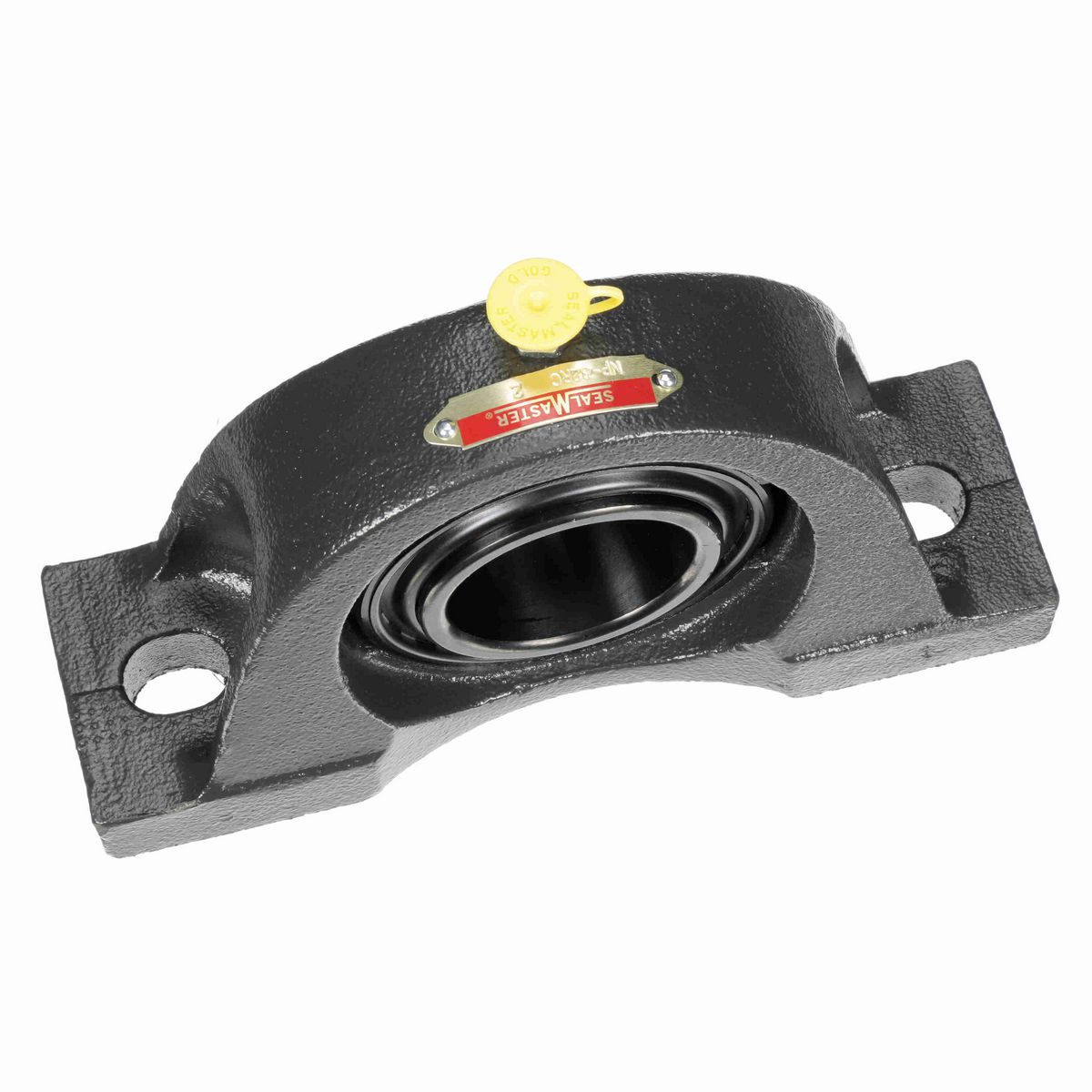 Sealmaster Mounted Cast Iron Two Bolt Pillow Block Ball Bearing - 52100 Bearing Steel, Black Oxided - Setscrew Lock - NP-32RC