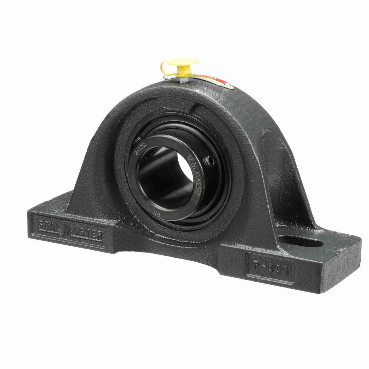 Sealmaster Mounted Cast Iron Two Bolt Pillow Block Ball Bearing - 52100 Bearing Steel, Black Oxided - Setscrew Lock - MP-23C