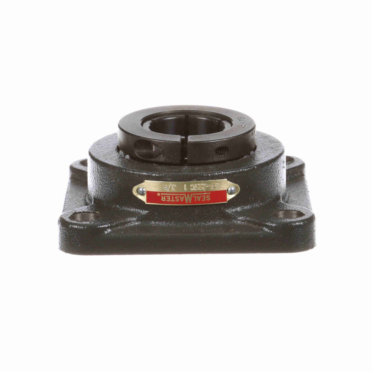 Sealmaster Mounted Cast Iron Four Bolt Flange Ball Bearing - 52100 Bearing Steel, Black Oxided - Concentric Lock - SF-22TC