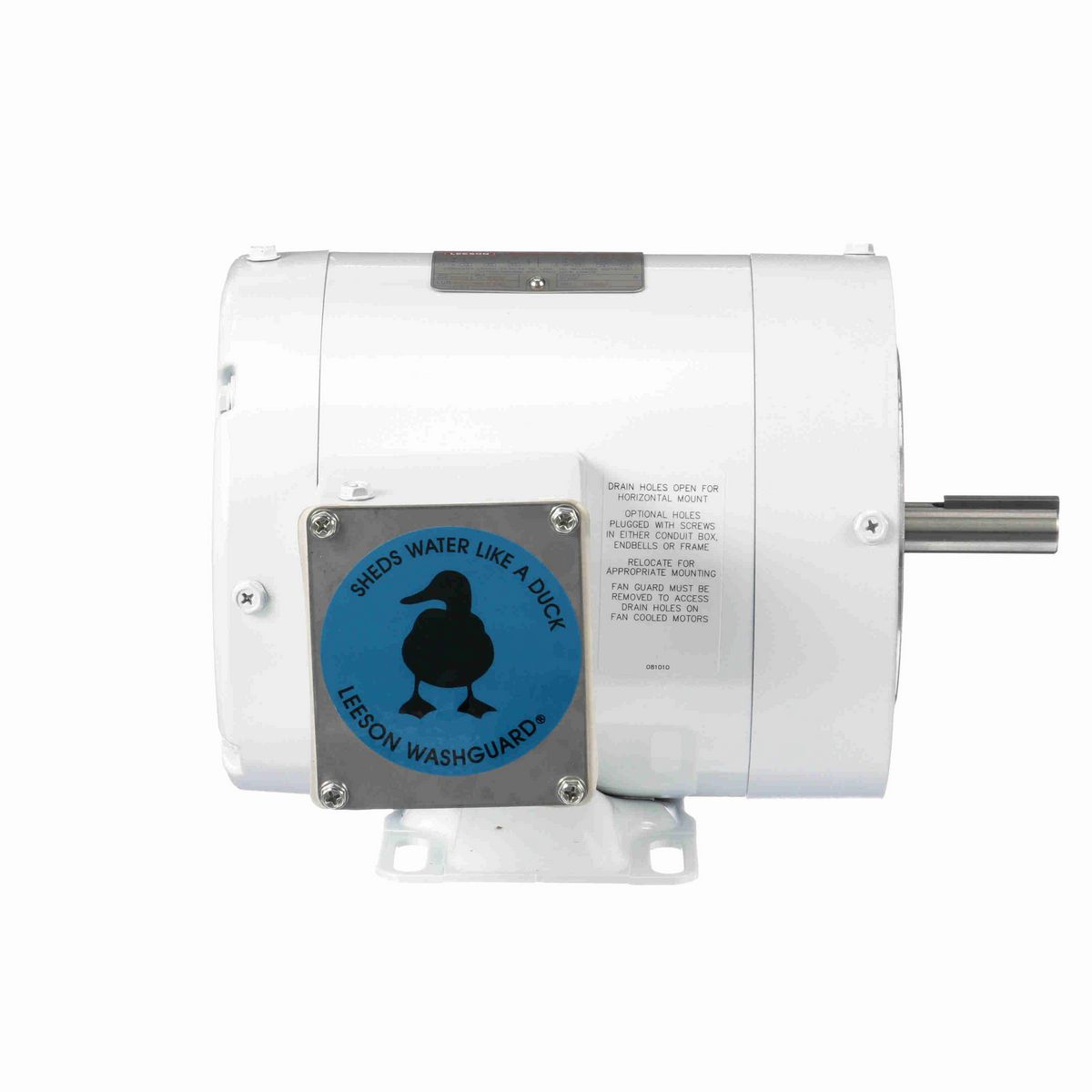 LEESON White Duck™ General Purpose Motor, 0.50 HP, 3 Ph, 60 Hz, 230/460 V, 1800 RPM, 56C Frame, TENV - 113586.00